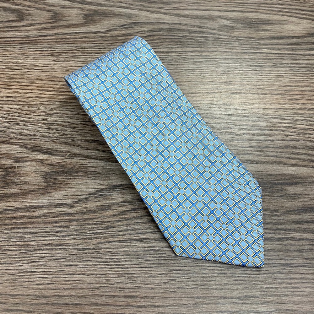 Peter Blair Blue & Gold Pattern Silk Tie